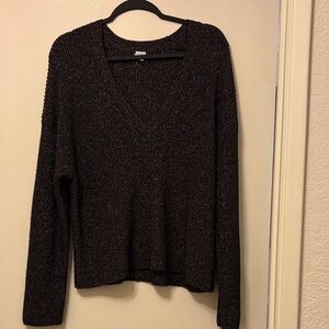Melrose and Market Black V-Neck Sweater